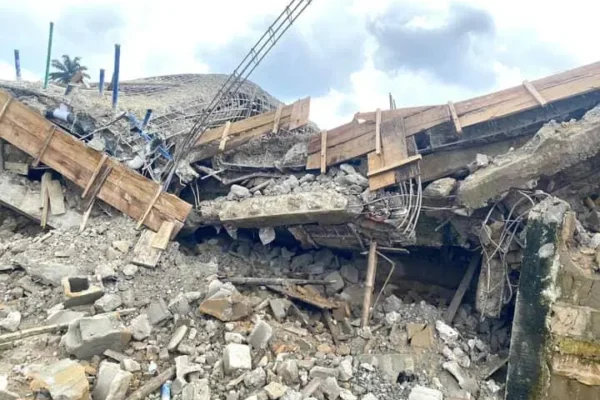 Panic as Two-Storey Building Collapses in Lagos